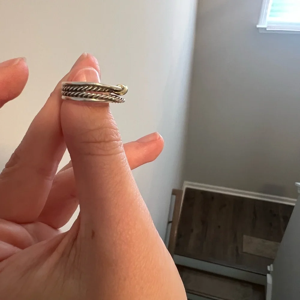 David Yurman Gold and Silver Cable Ring - Picture 5 of 9